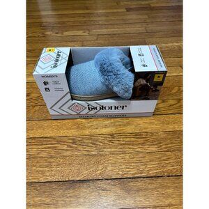 Isotoner Womens Memory Foam Comfort Slippers Size Medium 7.5-8 Blue NEW NIB NWT